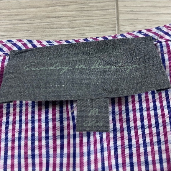 Anthropologie Sunday in Brooklyn Balloon Sleeve Check Ruffled Blouse Top - Picture 7 of 12